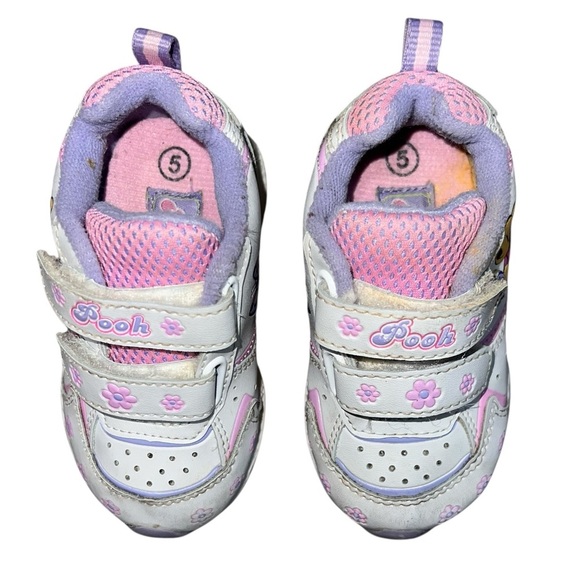 RARE Vintage Winnie the Pooh Disney Floral Toddler Shoes Butterfly Floral 5 - Picture 5 of 8